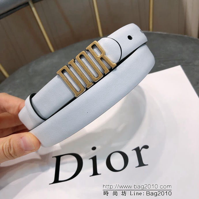 DIOR迪奧 18新款 DIOR字母復古銅扣 雙面進口頭層牛皮腰帶 優雅經典 女款皮帶  xfp1132